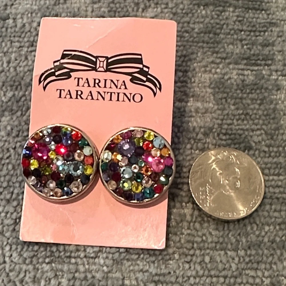 Tarina Tarantino Rare Jubilee Button Post Earrings - Picture 5 of 5